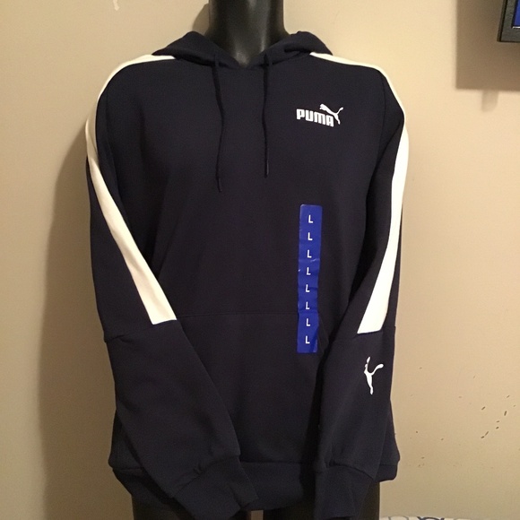 🔥NWT, Puma, unisex, size large navy blue/ white - Picture 1 of 3
